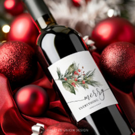 Etiqueta de Vinho de Natal Elegante