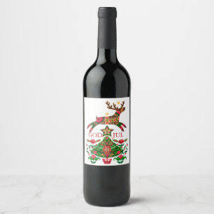 Etiqueta de Vinho de Natal escandinavo