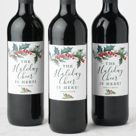 Etiqueta de Vinho de Natal Holly Holiday