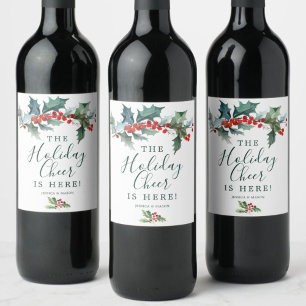 Etiqueta de Vinho de Natal Holly Holiday