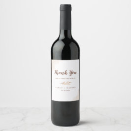 Etiqueta de Vinho de Noiva Folha Boho Bege