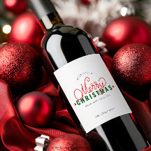 Etiqueta de vinho de presente de Natal personaliza
