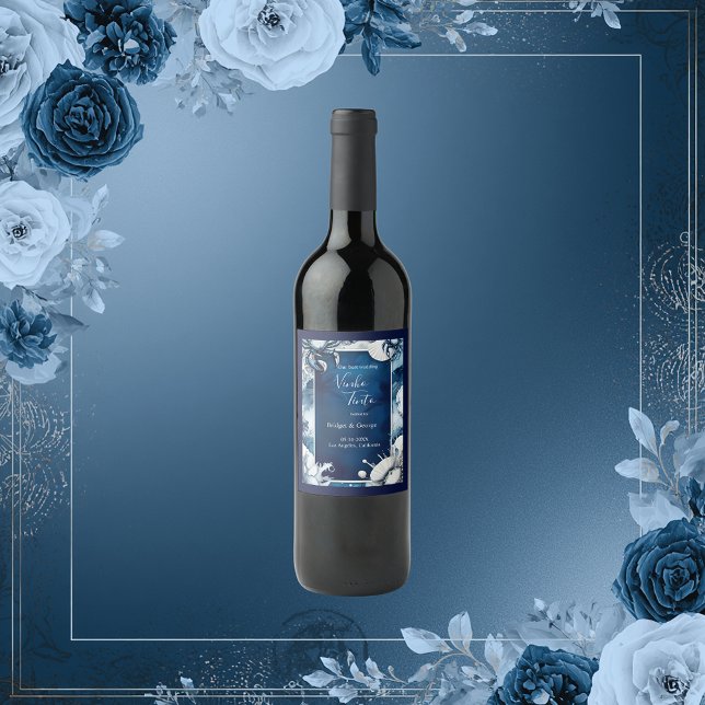 etiqueta de vinho de víbora azul e branca (Criador carregado)