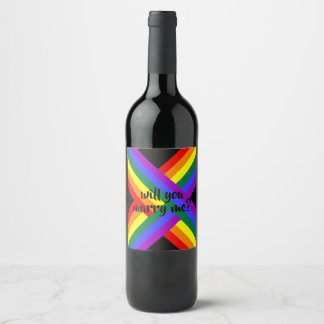 etiqueta de vinho do casado arco-íris