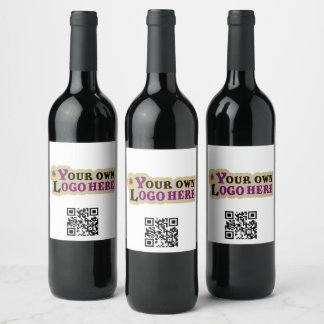 Etiqueta de Vinho do Logotipo e Qr Personalizada