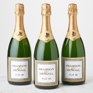 Etiqueta de Vinho Espumante Moderno Dourado LGBTQ