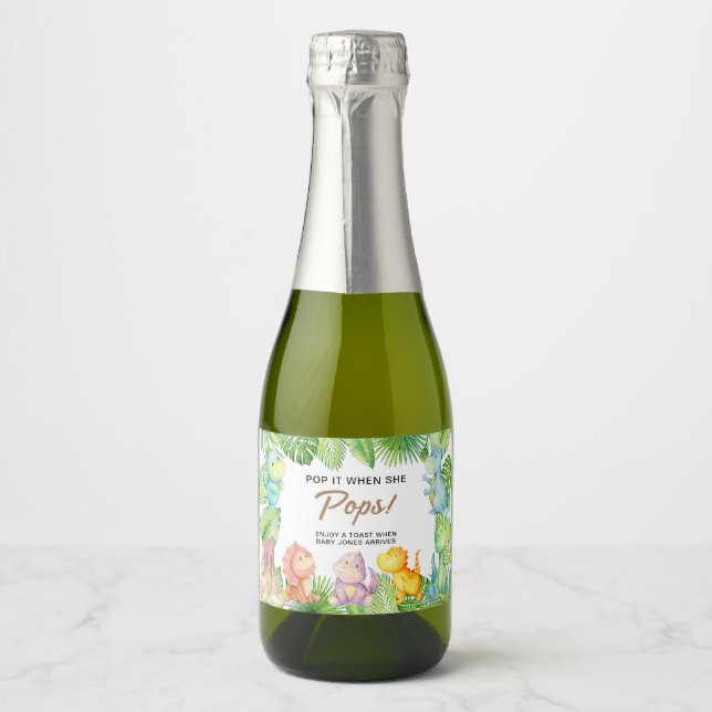 Etiqueta de Vinho Espumante para Chá de Bebê de Di (Frente)