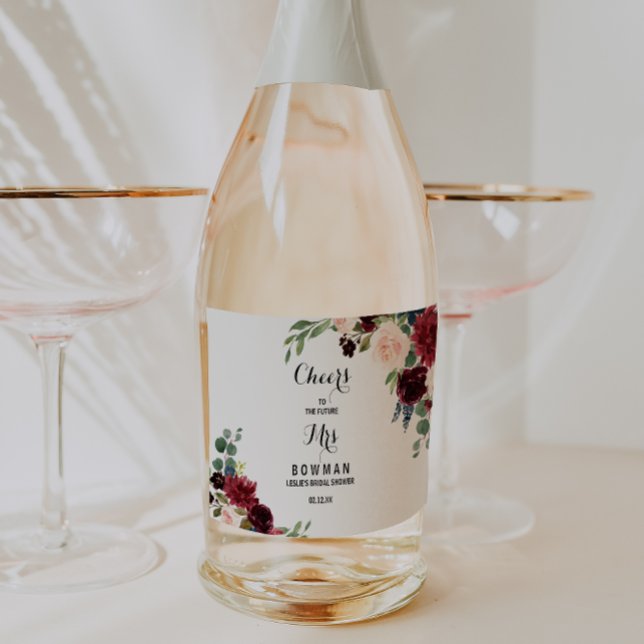 Etiqueta de Vinho Espumante para Chá de Noiva Rúst (Criador carregado)