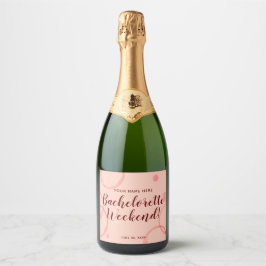 Etiqueta de Vinho Espumante Rosa para Fim de Seman