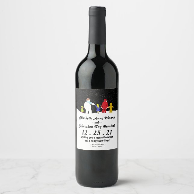 Etiqueta de Vinho Feriado de Natal (Frente)