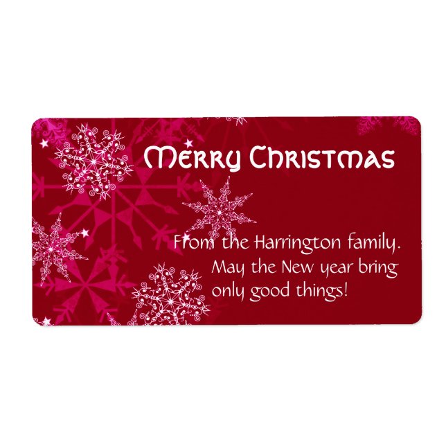 Etiqueta de Vinho Feriado de Natal Vermelho e Bran (Frente)