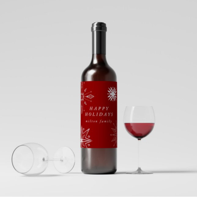 Etiqueta de Vinho Feriado de Neve Silver (Criador carregado)