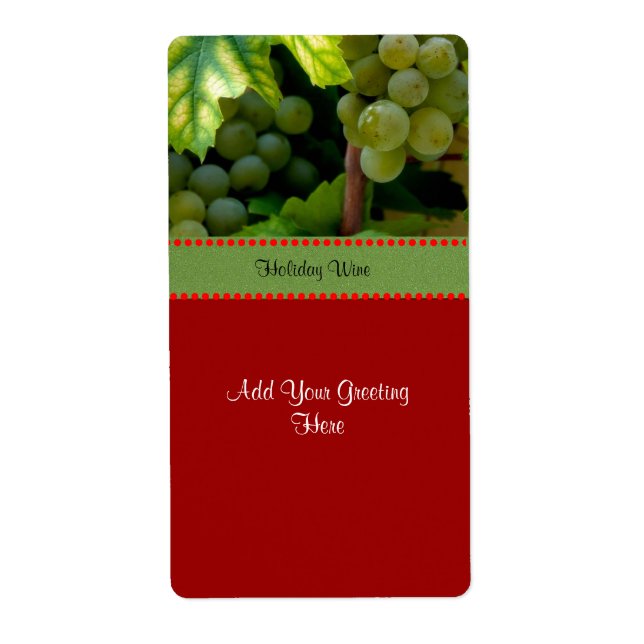 Etiqueta de Vinho Feriado Modelo, Personalizar (Frente)