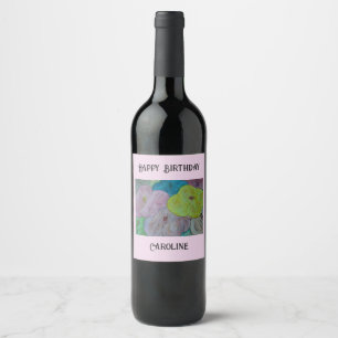 Etiqueta de Vinho Floral de abstrato de Verão