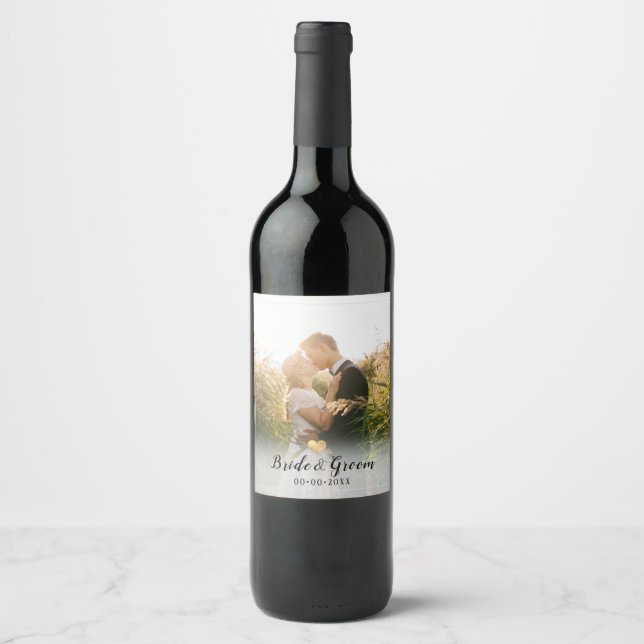 Etiqueta de Vinho Fotográfico de Casamento PixDezi (Frente)