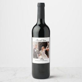 Etiqueta de Vinho Fotográfico de Casamento Simples