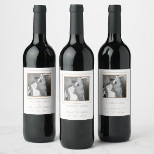 Etiqueta de Vinho Fotográfico Personalizado Elegan