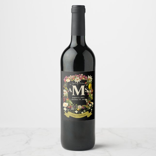 Etiqueta de Vinho Funeral Preto Personalizado (Frente)