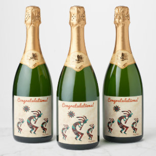 Etiqueta de vinho Kokopelli do Sudoeste