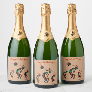 Etiqueta de vinho Kokopelli do Sudoeste