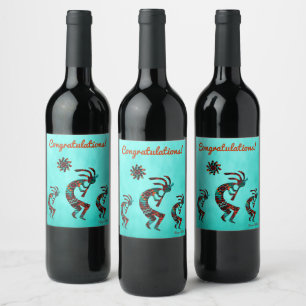 Etiqueta de vinho Kokopelli do Sudoeste
