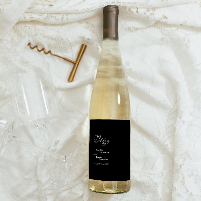 Etiqueta de Vinho Negra Clássico Moderno (Criador carregado)