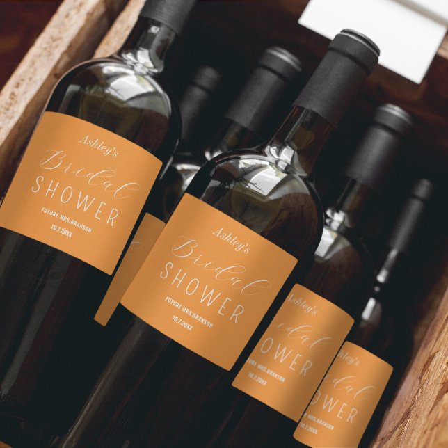 Etiqueta de Vinho para Brunch de Chuva de Presente (Criador carregado)