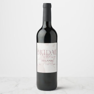 Etiqueta de Vinho para Chá de Noiva Rosa Bege