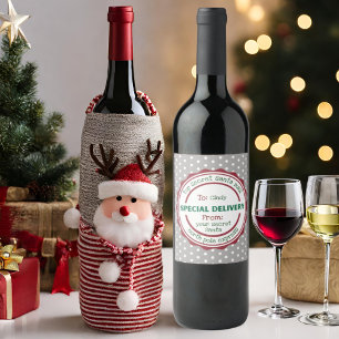 Etiqueta de vinho para presente para Papais noeis