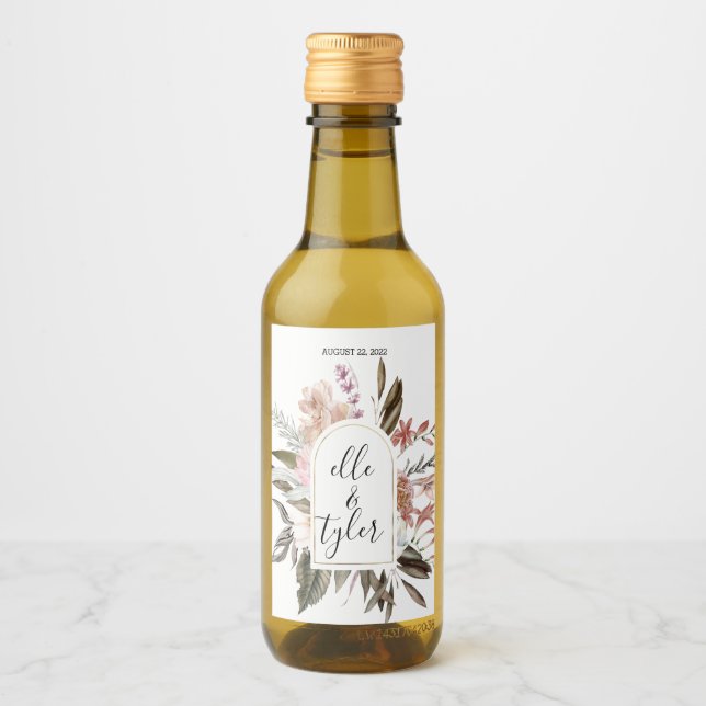 Etiqueta de Vinho Personalizada Eucalyptus Boho (Frente)