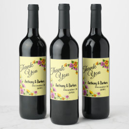 Etiqueta de Vinho Personalizada para Agradecimento