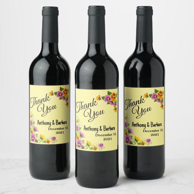 Etiqueta de Vinho Personalizada para Agradecimento (Garrafas)