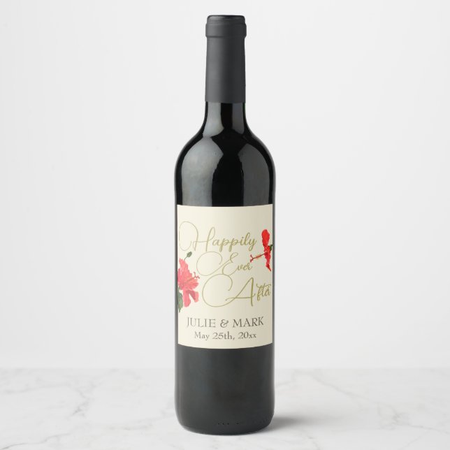 Etiqueta de Vinho Personalizado de Casamento com H (Frente)