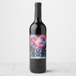 Etiqueta de Vinho Personalizado do Astronauta
