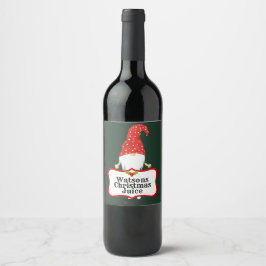Etiqueta de Vinho Personalizado do Elf de Natal Fe