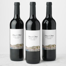 Etiqueta de Vinho Personalizado para Casamento de