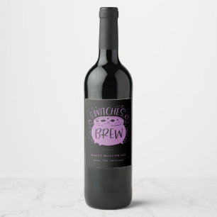 Etiqueta de Vinho Preto/Roxo das Bruxas