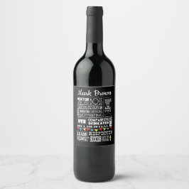 Etiqueta de vinhos de presentes de melhor chefe pe
