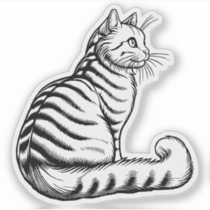 Etiqueta de vinilo de gato
