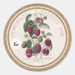 Etiqueta de Vintage Rustic Raspberry Jam Sticker p