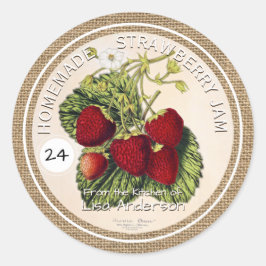 Etiqueta de Vintage Rustic Strawberry Jam Custom S