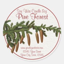 Etiqueta de Vintage Style Pine Branch Christmas Ca