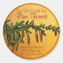 Etiqueta de Vintage Style Pine Branch Christmas Ca