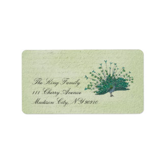 Etiqueta de Vintagem de Peacock Pintado