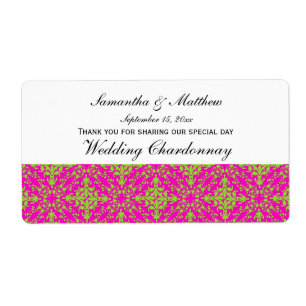 Etiqueta de Vintagem Limão Rosa Quente Damasco #2