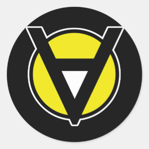 Etiqueta de Voluntaryist com centro branco
