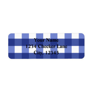 Etiqueta de Xadrez Azul Gingham BBQ Country de Ver