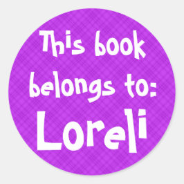 Etiqueta de Xadrez rosa "Este Livro Pertence a"