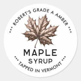 Etiqueta de xarope de bordo