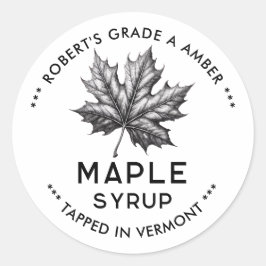 Etiqueta de xarope de bordo